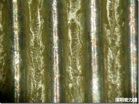 經過168小時的高溫高濕環(huán)境實驗后，此錫膏的SIR最低還可達到150,000,000 ohms，取LOG10為108.176，此錫膏的SIR雖然比較低，但是吃錫狀況明顯好很多，只是助焊劑明顯殘留